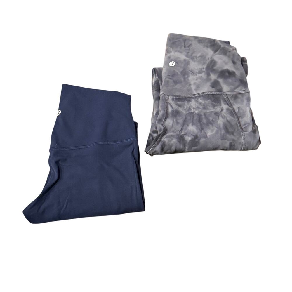 Lululemon Leggings Bundle Womens 6 Align Navy Gray Tie Dye High Rise Yoga Pants